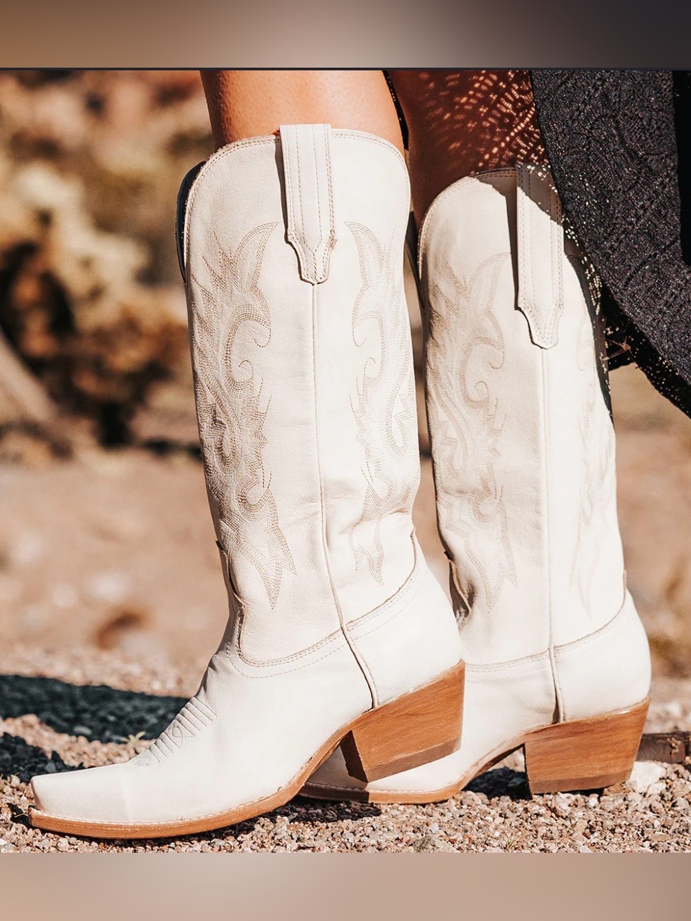 FREEBIRD Woodland Women's Cream Western Tall Cowboy Boots, Genuine Leather!